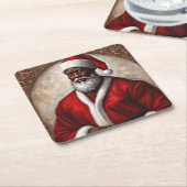 アフリカ系アメリカ人サンタコースター スクエアペーパーコースター (アングル)