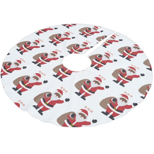 アフリカ系アメリカ人サンタブラシ仕上げポリエステル ブラッシュドポリエステルツリースカート (アングル)