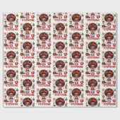 アフリカ系アメリカ人サンタベビーガールクリスマス ラッピングペーパー (フラット)