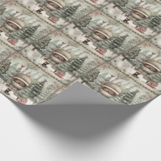 アフリカ系アメリカ人サンタメリークリスマス ラッピングペーパー (角)