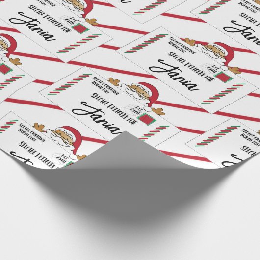 アフリカ系アメリカ人サンタ北極の子供向け宅配 ラッピングペーパー (角)