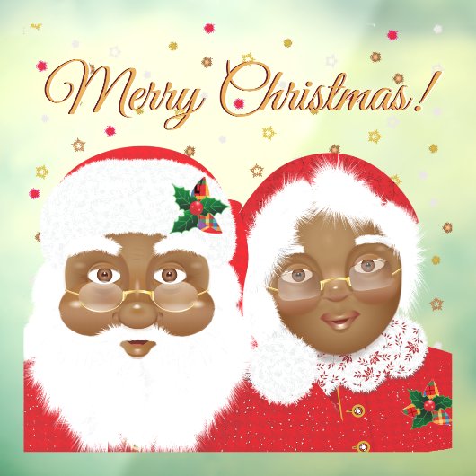 アフリカ系アメリカ人サンタ夫人クロースクリスマス ウィンドウサイン (シート3)