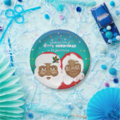 アフリカ系アメリカ人サンタ夫妻クロース ペーパープレート (パーティー)