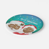 アフリカ系アメリカ人サンタ夫妻クロース ペーパープレート (アングル)