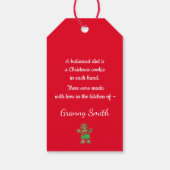 アフリカ系アメリカ人サンタ焼きクッキーのクリスマス ギフトタグ (裏面)