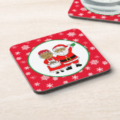 アフリカ系アメリカ人サンタ・クリスマス、クロース夫妻 コースター (左側)