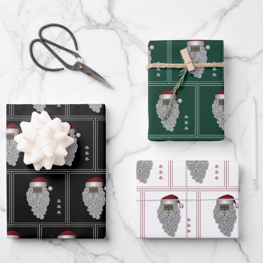 アフリカ系アメリカ人サンタ・クリスマス ラッピングペーパーシート (正面)