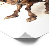 アフリカ系アメリカ人サンタ・トナカイ(木あり) ポスター (角)