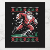 アフリカ系アメリカ人サンタ・フットボールの醜いクリスマス ワインラベル (シングルラベル)