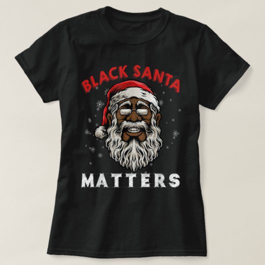 アフリカ系アメリカ人サンタ・ブラック問題クリスマスパージ Tシャツ (デザイン正面)