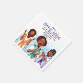 アフリカ系アメリカ人シンガーの聖書朗読 スタンダードカクテルナプキン (角)