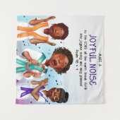 アフリカ系アメリカ人シンガーズの礼拝用スクリプト教会背景 タペストリー (正面(横))