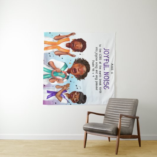 アフリカ系アメリカ人シンガーズの礼拝用スクリプト教会背景 タペストリー (インサイチュ(横))