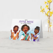 アフリカ系アメリカ人シンガーズホリデー カード (黄色い花)