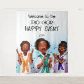 アフリカ系アメリカ人シンガー背景 タペストリー (正面)