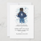 アフリカ系アメリカ人ジェミニ〔占星術の〕十二宮図サインバースデーパーティー 招待状 (裏面)