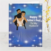 アフリカ系アメリカ人スター空の夫の父の日 カード (黄色い花)