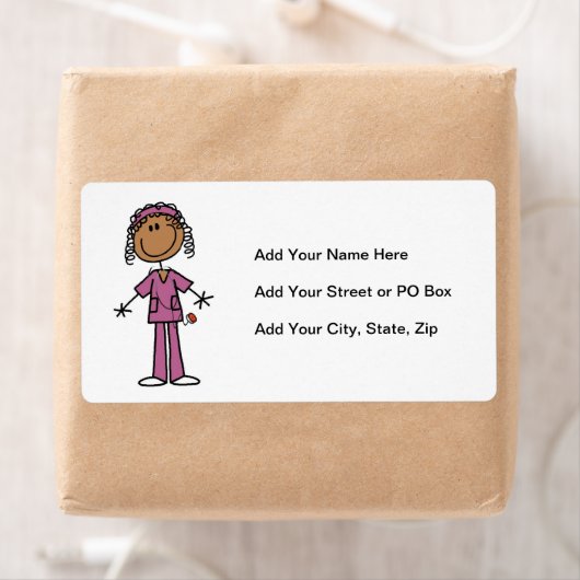 アフリカ系アメリカ人スティックフィギュアナース ラベル (インサイチュ)