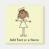 アフリカ系アメリカ人スティックフィギュアTシャツとギフト マグネット (正面)