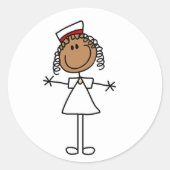 アフリカ系アメリカ人スティックフィギュアTシャツとギフト ラウンドシール (正面)