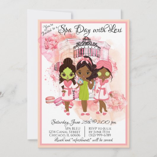 アフリカ系アメリカ人スパパーティーの招待状 招待状 (正面)