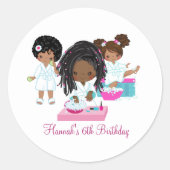 アフリカ系アメリカ人スパパーティー封筒用シールシール ラウンドシール (正面)