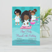 アフリカ系アメリカ人スパパーティー誕生日招待状 招待状 (スタンド正面)