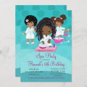 アフリカ系アメリカ人スパパーティー誕生日招待状 招待状 (正面/裏面)