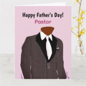 アフリカ系アメリカ人スーツ牧師の父の日 カード (黄色い花)