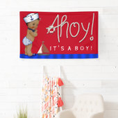 アフリカ系アメリカ人セーラー航海のベビーシャワー 横断幕 (インサイチュ)