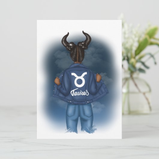 アフリカ系アメリカ人タウロスのサイン誕生日パーティー 招待状 (スタンド正面)