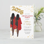 アフリカ系アメリカ人ダブル卒業パーティー 招待状 (スタンド正面)