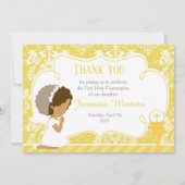 アフリカ系アメリカ人ダマスク サンキューカード (正面)