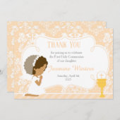 アフリカ系アメリカ人ダマスク サンキューカード (正面/裏面)