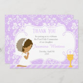 アフリカ系アメリカ人ダマスク サンキューカード (正面/裏面)