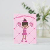 アフリカ系アメリカ人チアリーカスタムダー誕生日ガール ポストカード (スタンド正面)