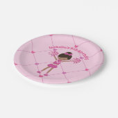 アフリカ系アメリカ人チアリーダーピンク誕生日パーティー ペーパープレート (アングル)