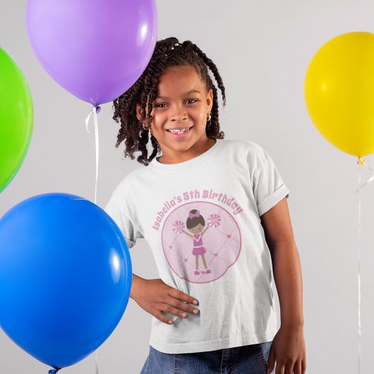 アフリカ系アメリカ人チアリーダー女の子の誕生日パーティー Tシャツ
