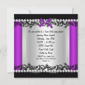 アフリカ系アメリカ人ツインガールズベビーシャワーパープル 招待状 (裏面)