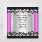 アフリカ系アメリカ人ツインガールズベビーシャワーホットピンク2 招待状 (裏面)