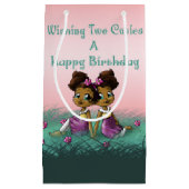 アフリカ系アメリカ人ツインガール スモールペーパーバッグ (正面)