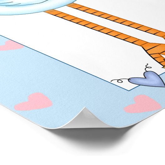 アフリカ系アメリカ人ツインズベビーシャワーバナー ポスター (角)