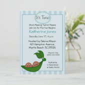 アフリカ系アメリカ人ツインボーイズ赤ちゃんシャワー招待状 招待状 (スタンド正面)