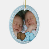 アフリカ系アメリカ人ツインボーイズ1stクリスマスオーナメント セラミックオーナメント (右)