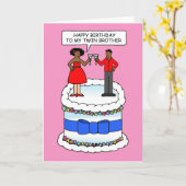 アフリカ系アメリカ人ツイン・ブラザーハッピーバースデー カード (黄色い花)