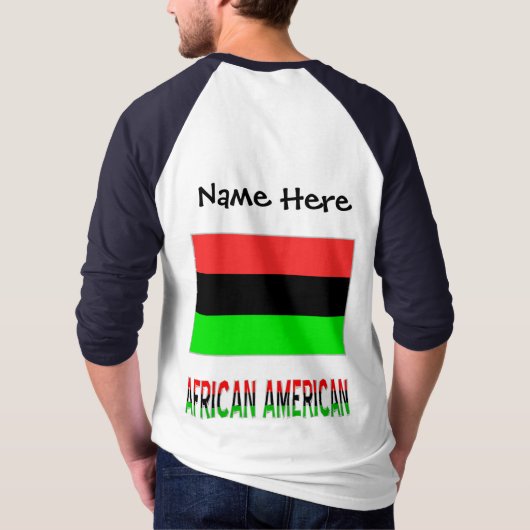 アフリカ系アメリカ人ディアスポラパーソナライズされた国旗 Tシャツ (裏面)