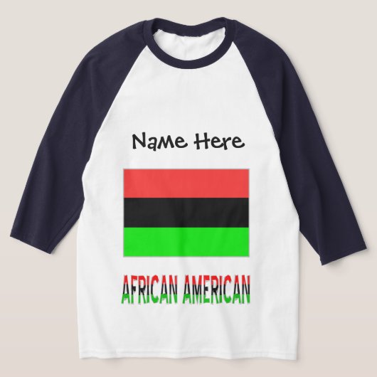 アフリカ系アメリカ人ディアスポラパーソナライズされた国旗 Tシャツ (レイダウン)