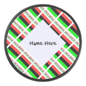 アフリカ系アメリカ人ディアスポラ国旗のタイルパーソナライズされた張り アイスホッケーパック (正面)