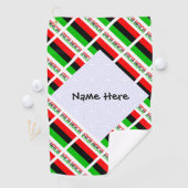 アフリカ系アメリカ人ディアスポラ国旗のタイルパーソナライズされた張り ゴルフタオル (インサイチュ)