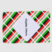 アフリカ系アメリカ人ディアスポラ国旗のタイルパーソナライズされた張り ゴルフタオル (横)